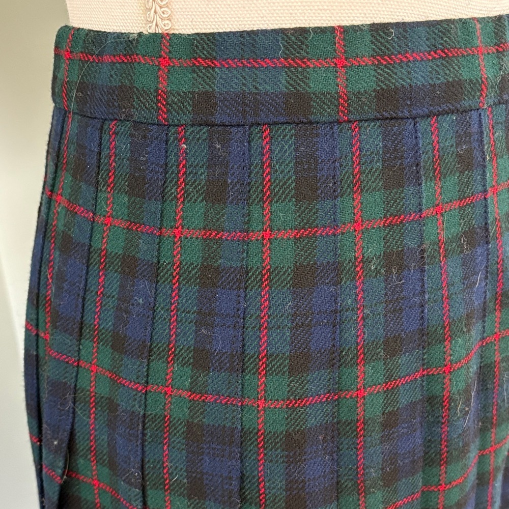 Vintage Pendleton Authentic Argyle Tartan Pleated Plaid Wool Skirt Size 8 - Picture 3 of 6